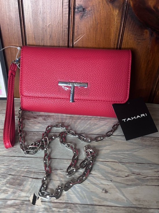 Tahari Handbags - Tahari Wristlet Clutch with Silver Chain